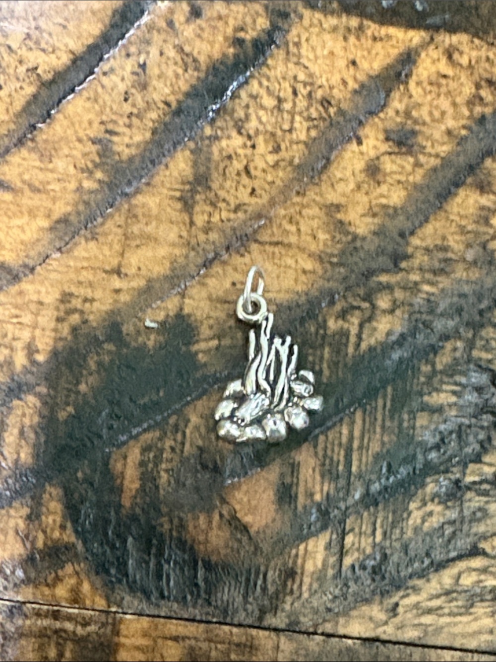 Sterling Silver Campfire Charm Pendant